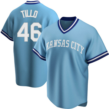 Replica Daniel Tillo Men's Kansas City Royals Light Blue Road Cooperstown Collection Jersey