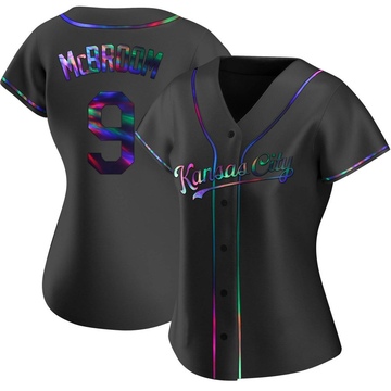 Replica Ryan McBroom Women's Kansas City Royals Black Holographic Alternate Jersey