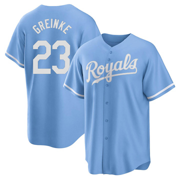 Replica Zack Greinke Youth Kansas City Royals Light Blue 2022 Alternate Jersey